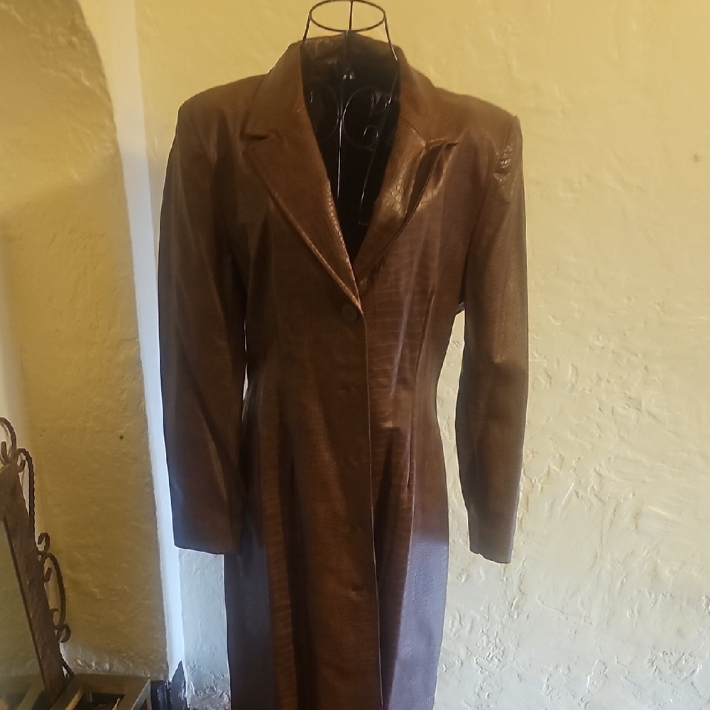 Bar III Rich Brown Leather Jacket